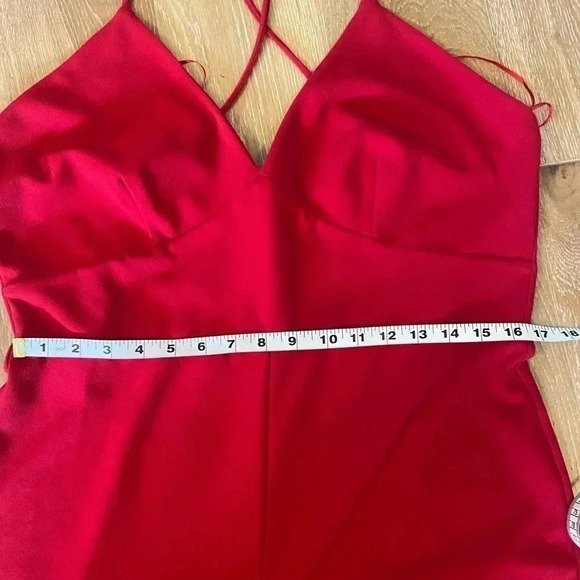 Free Press Women's Size XL Red Jumpsuit Crisscross Spaghetti Straps Wide Leg - Picture 11 of 14